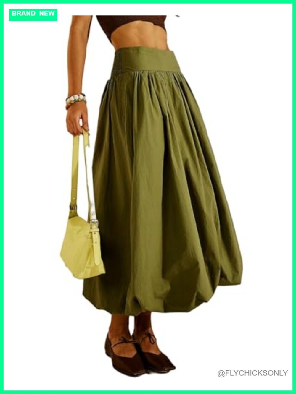 Y2k Bubble Maxi Skirt Casual Elastic Low Waist Flowy A Line Long Ruffle Skirt